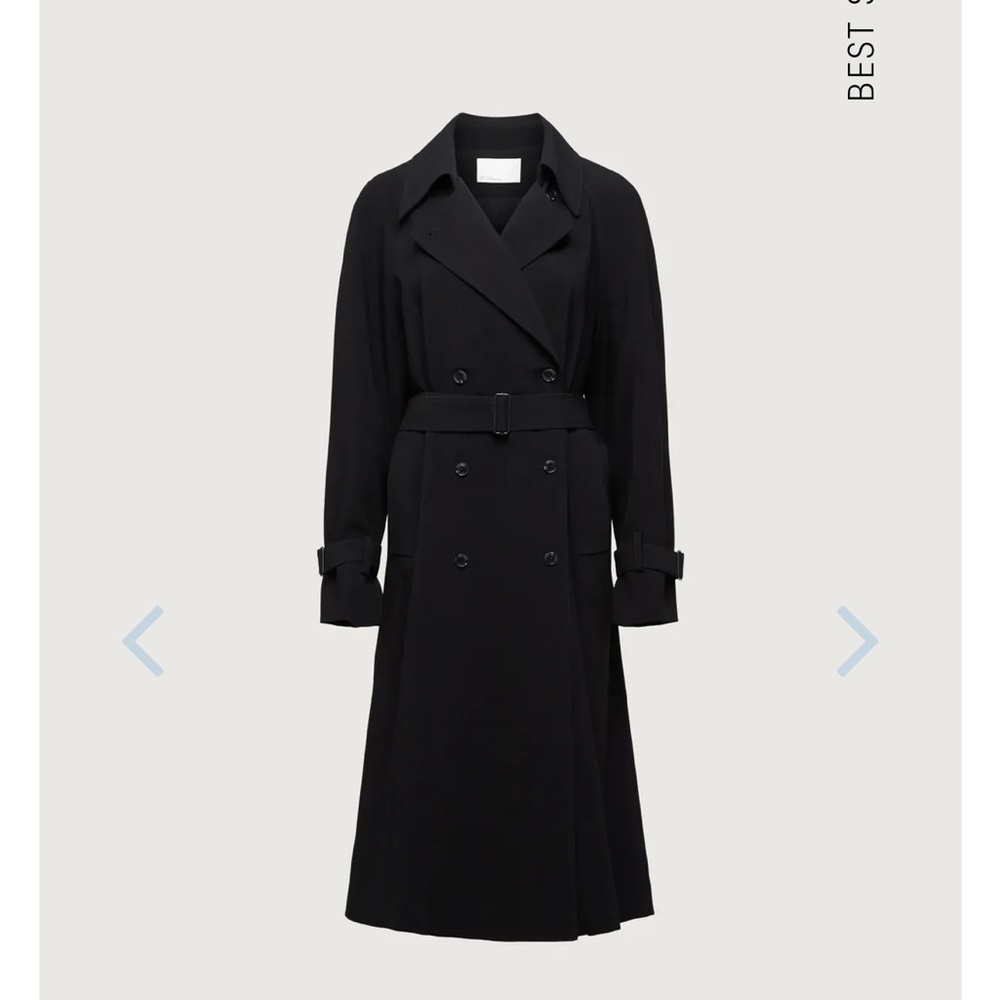 OAK + FORT OVERSIZED TRENCH COAT in Black